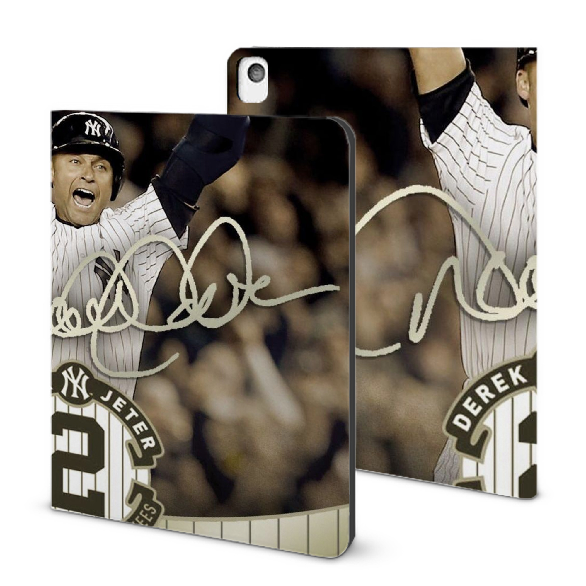 Derek Jeter 95 IPad Book-Style Case With Pencil Slot – Slim PU & TPU Cover – Full Protection, Precise Fit, Water & Scratch Resistant